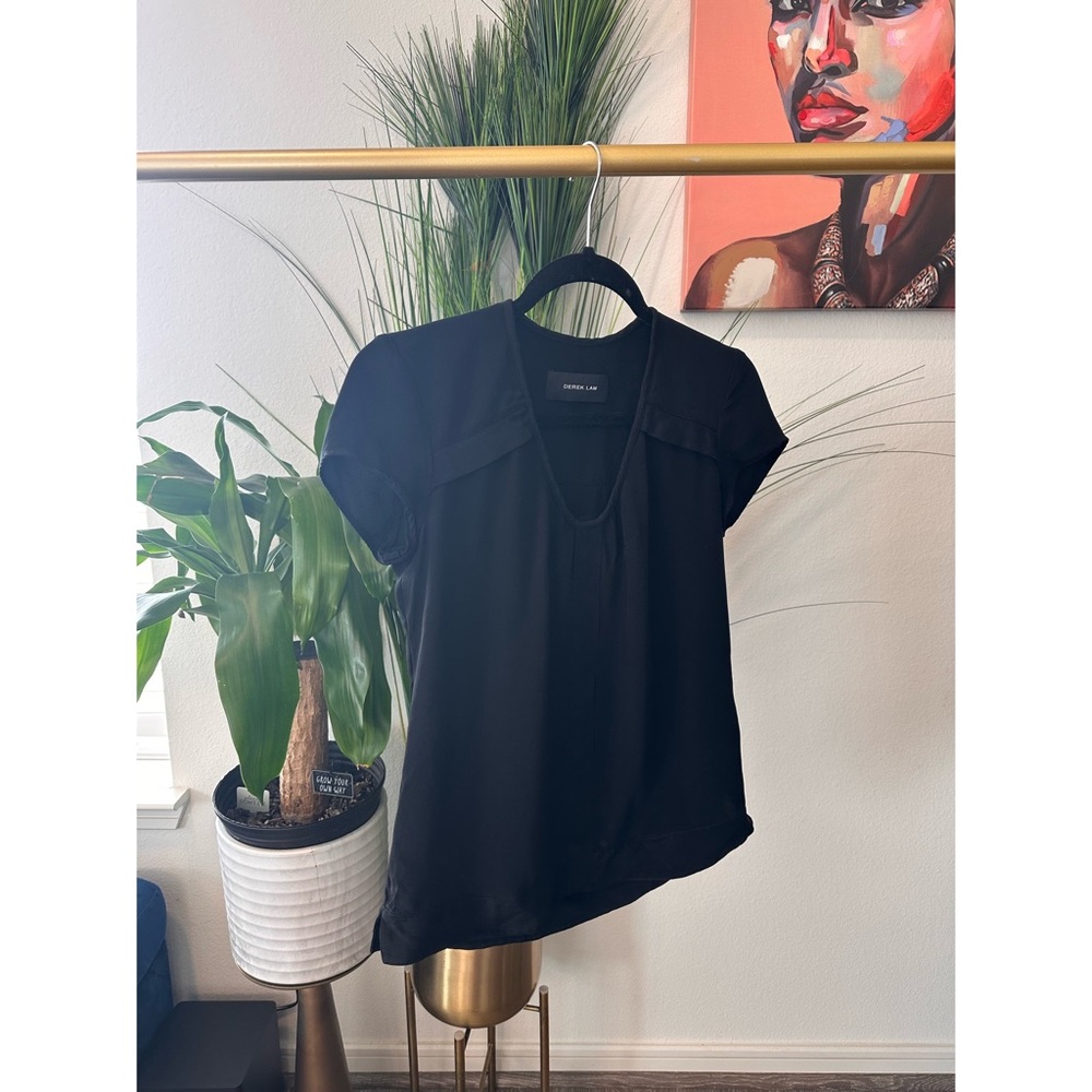 Derek Lam Silk 100% Silk Cap Sleeve U-Neck Blouse - IT Size 38/US 2 - Picture 4 of 11